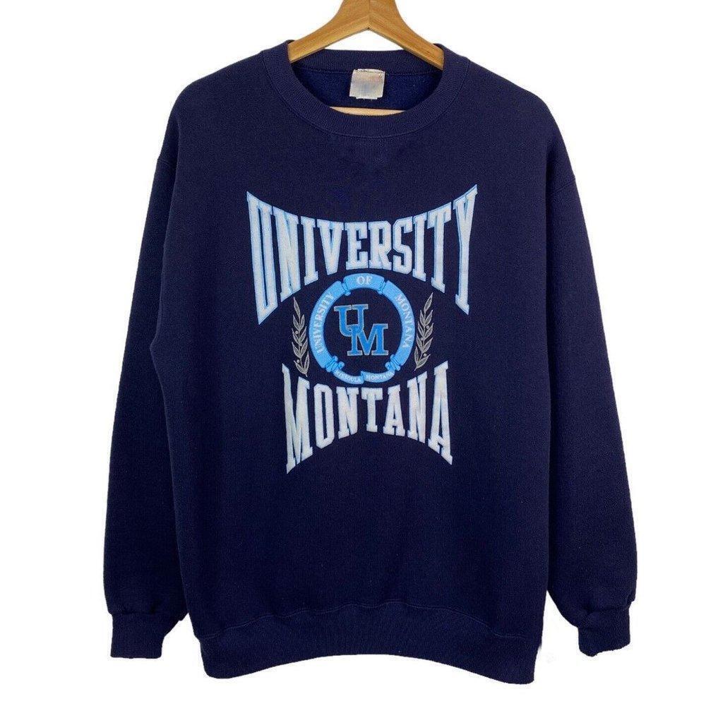 Vtg University Of Montana Rus Sell Athletics College Sweatshirt